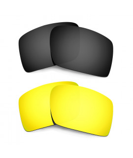 Hkuco Mens Replacement Lenses For Oakley Eyepatch 2 Black/24K Gold Sunglasses